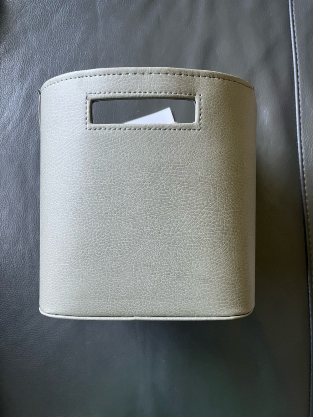 Gathre vegan leather small storage bin in knoll